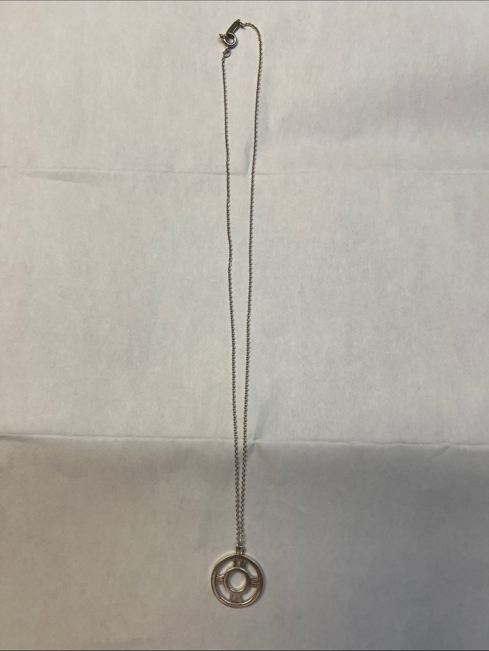 Tiffany & Co. Sterling Atlas Pendant with Necklace. Authentic. EUC.